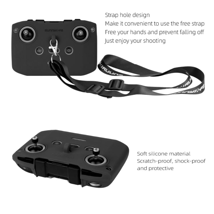 Sunnylife AIR2-Q9290 Remote Control Silicone Protective Case with lanyard for DJI Mavic Air 2 (Black) - Others by Sunnylife | Online Shopping South Africa | PMC Jewellery | Buy Now Pay Later Mobicred