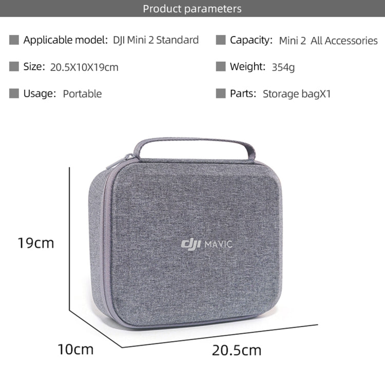 DJI Portable Waterproof Nylon Box Case Storage Bag for DJI Mini 2 Drone(Grey) - Backpacks & Bags by DJI | Online Shopping South Africa | PMC Jewellery | Buy Now Pay Later Mobicred