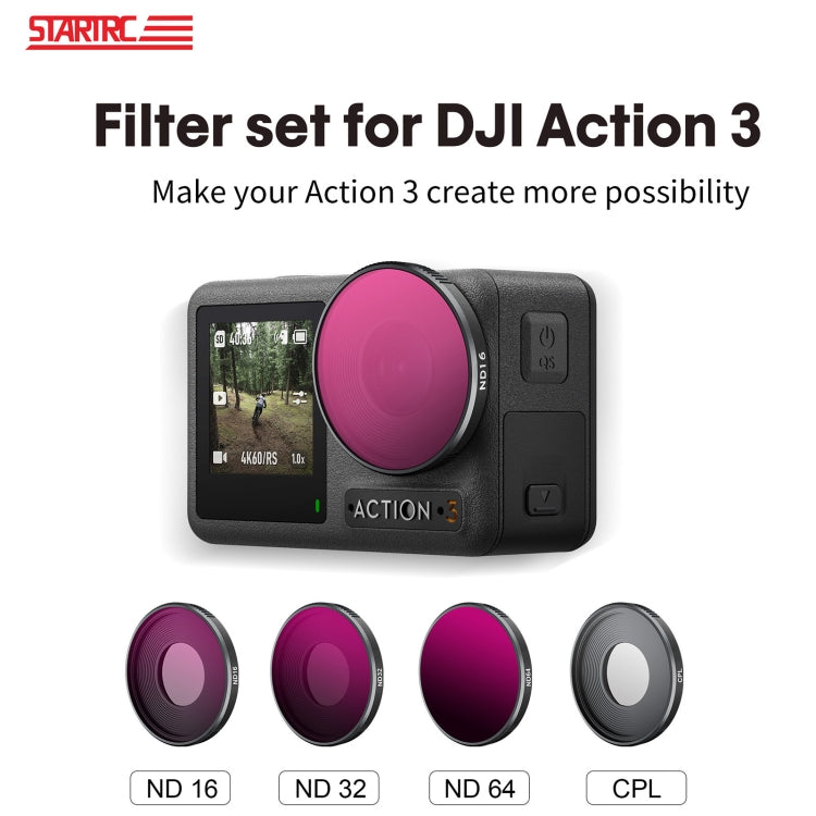 For DJI Action 3 STARTRC 4 in 1 ND16 + ND32 + ND64 + CPL Lens Filter -  by STARTRC | Online Shopping South Africa | PMC Jewellery | Buy Now Pay Later Mobicred