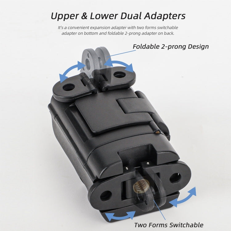For DJI OSMO Pocket 3 Sunnylife Expansion Adapter Foldable Dual Hooks Adapter Protective Case Bracket (Black) - free shipping - PMC TechLife - Order now!
