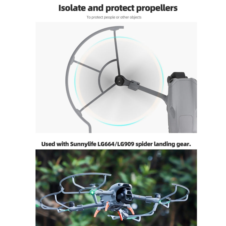 For DJI Air 3S / 3 Sunnylife Propellers Guard Protector Integrated Shielding Rings Quick Release Anti-Collision Props Safe Ring (Grey) - free shipping - PMC TechLife - Order now!