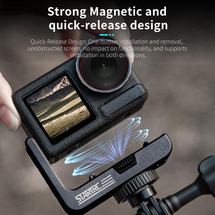 For DJI Osmo Action 5 Pro / 4 / 3 STARTRC L-shaped Magnetic Quick Release Bracket (Black) - free shipping - PMC TechLife - Order now!