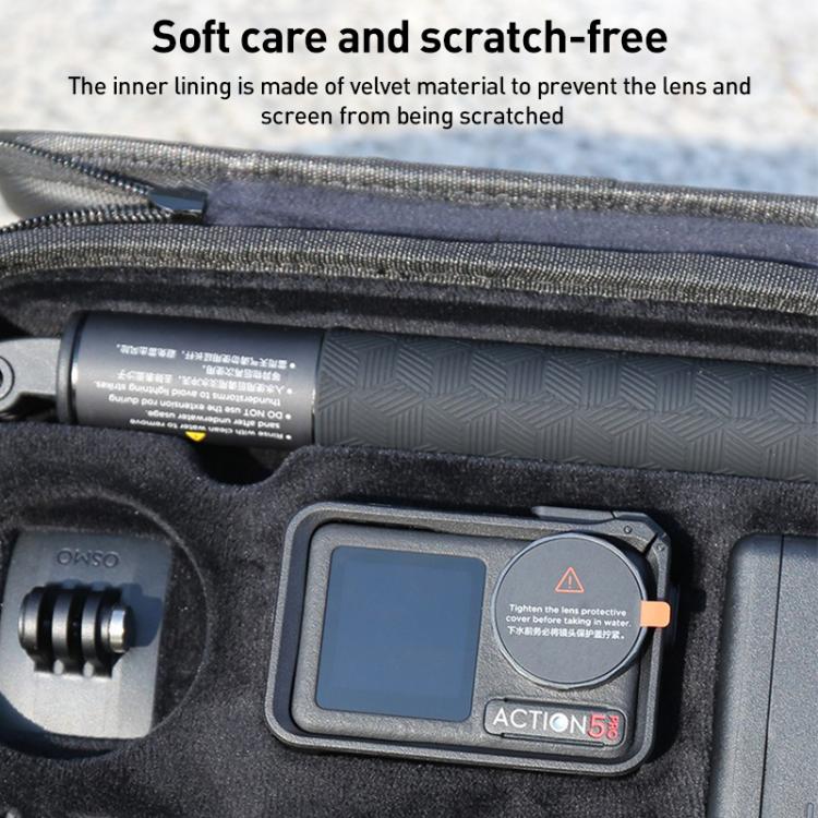 For DJI Osmo Action 5 Pro / 4 / 3 Hand Strap Shoulder Bag Camera and Accessories PU Storage Bag (Black) - free shipping - PMC TechLife - Order now!