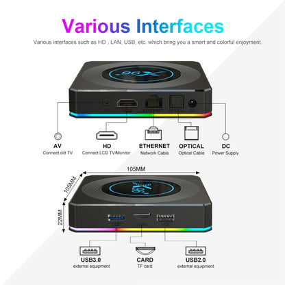 X96 X4 8K Smart TV BOX Android 11.0 Media Player with Remote Control, Amlogic S905X4 Quad Core ARM Cortex A55, RAM: 4GB, ROM: 32GB, Support 1000M, Dual Band WiFi, Bluetooth, AU Plug - Amlogic S905 by PMC Jewellery | Online Shopping South Africa | PMC Jewellery | Buy Now Pay Later Mobicred