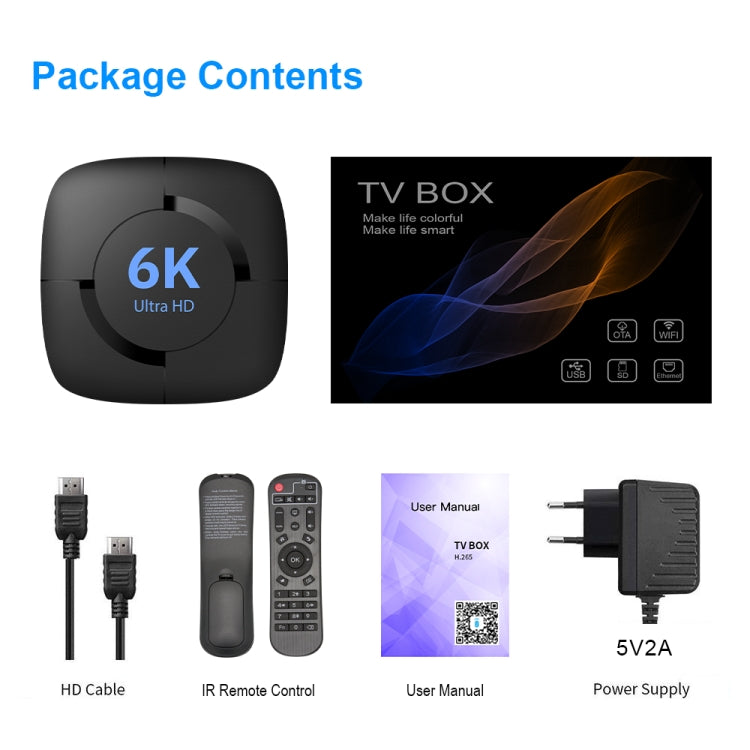 6K UHD Smart TV Box, Android 10.0, Allwinner H616 Quad Core, 2GB+8GB,US Plug - Allwinner H6 by PMC TechLife | Online Shopping South Africa | PMC TechLife | Buy Now Pay Later Mobicred