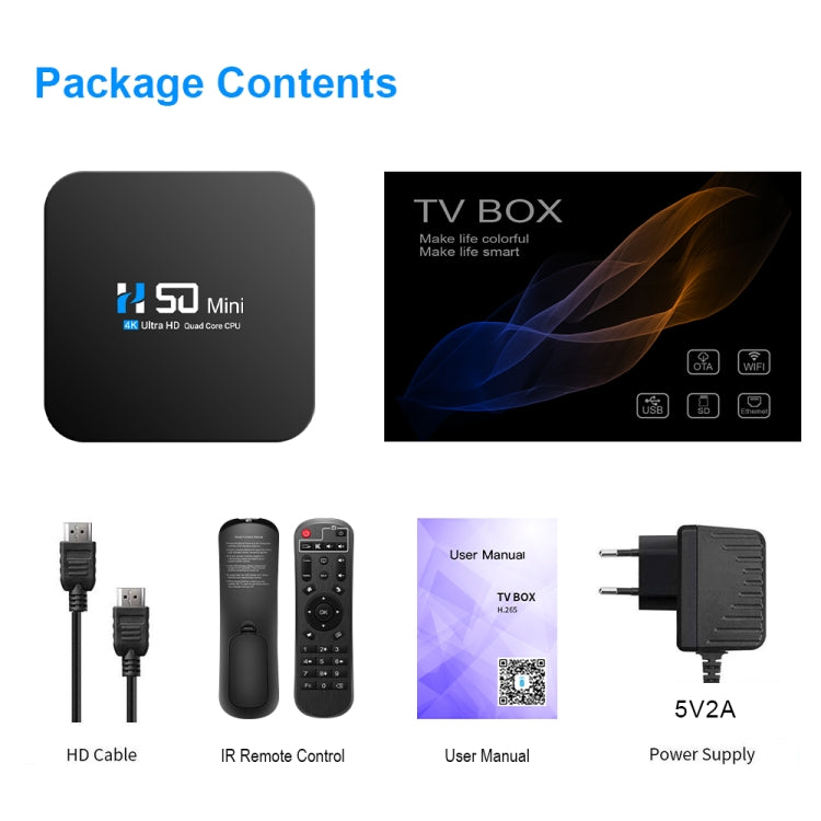 H50 Mini 4K Smart Network TV Box, Android 10.0, RK3318 Quad Core, 2GB+32GB, UK Plug - RK3318 by PMC TechLife | Online Shopping South Africa | PMC TechLife | Buy Now Pay Later Mobicred