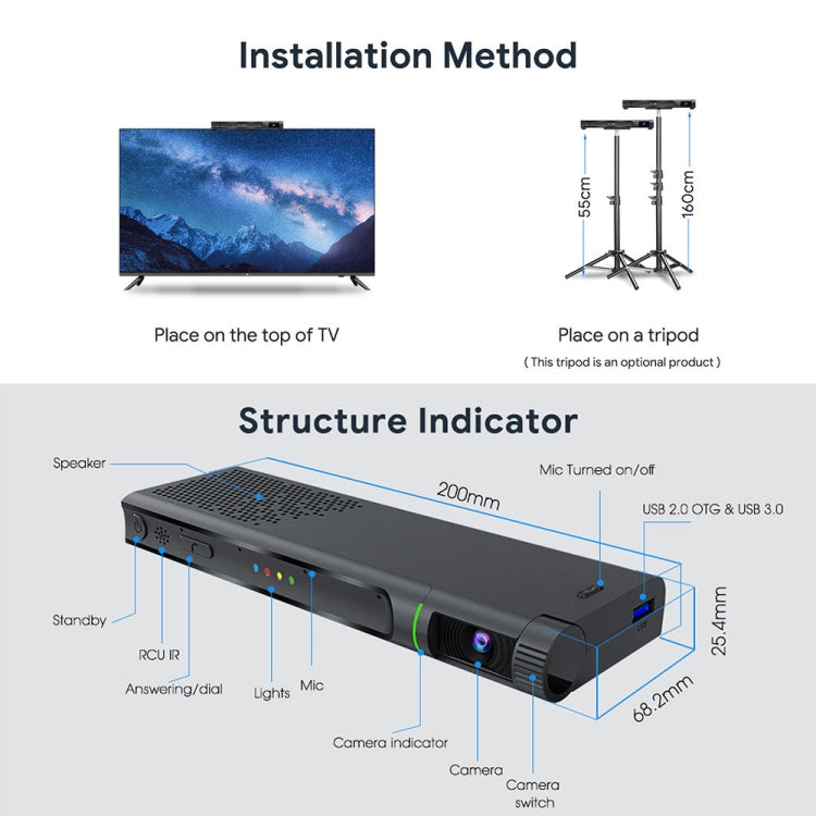 MECOOL KA2 Video Calling on TV Android 10.0 Smart TV Box with Remote Control, Amlogic S905X4 Quad Core Cortex A35, 4GB+64GB, Dual-Band / Ethernet / Camera(EU Plug) - Amlogic S905 by MECOOL | Online Shopping South Africa | PMC Jewellery | Buy Now Pay Later Mobicred