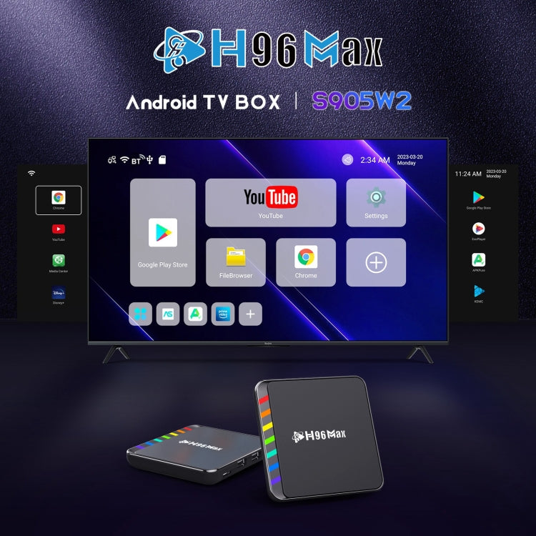 H96 Max W2 4K Ultra HD Android 11.0 Smart TV Box with Remote Control, Amlogic S905W2 Quad-Core, 2GB+16GB(US Plug) - Amlogic S905 by PMC Jewellery | Online Shopping South Africa | PMC Jewellery | Buy Now Pay Later Mobicred