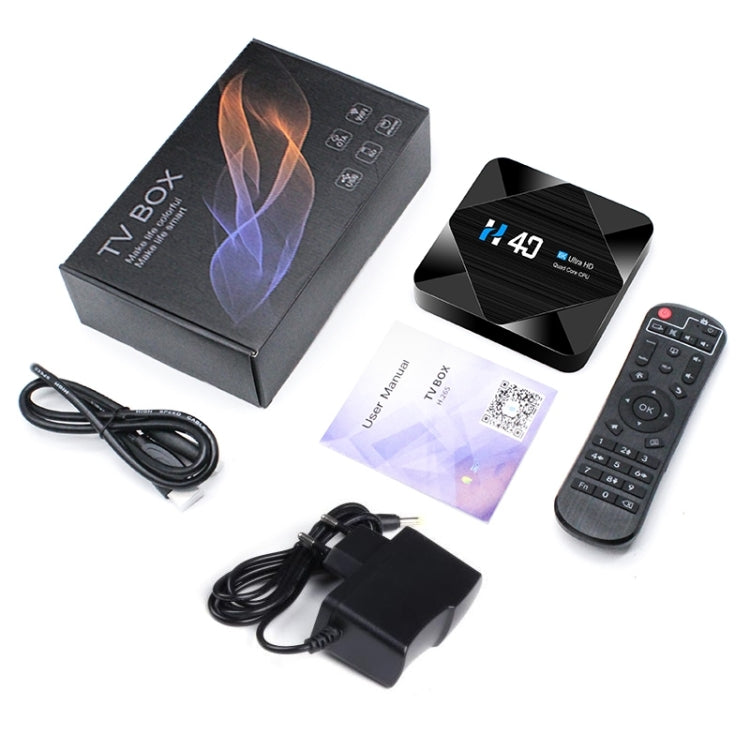 H40 4K Ultra HD Smart TV BOX Android 10.0 Media Player with Remote Control, Quad-core, RAM: 4GB, ROM: 64GB(UK Plug) - Amlogic S905 by PMC Jewellery | Online Shopping South Africa | PMC Jewellery | Buy Now Pay Later Mobicred