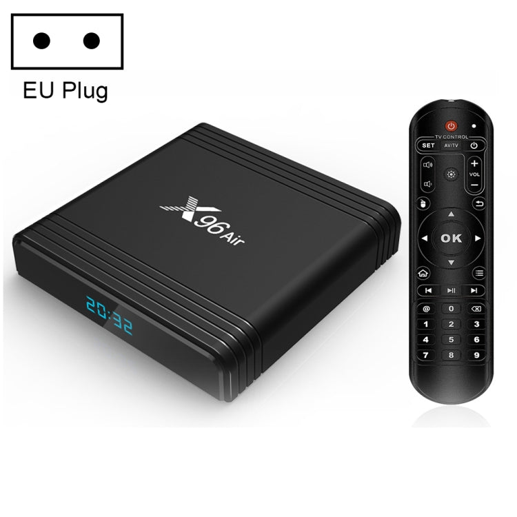 X96 Air 8K Smart TV BOX Android 9.0 Media Player with Remote Control, Quad-core Amlogic S905X3, RAM: 4GB, ROM: 32GB, Dual Band WiFi, Bluetooth, EU Plug - Amlogic S905 by PMC Jewellery | Online Shopping South Africa | PMC Jewellery | Buy Now Pay Later Mobicred