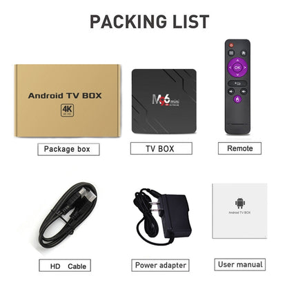 M96mini 4K Smart TV BOX Android 9.0 Media Player with Remote Control, Quad-core RK3228A, RAM: 2GB, ROM: 16GB, Dual Band WiFi, EU Plug - RK3228A by PMC Jewellery | Online Shopping South Africa | PMC Jewellery | Buy Now Pay Later Mobicred