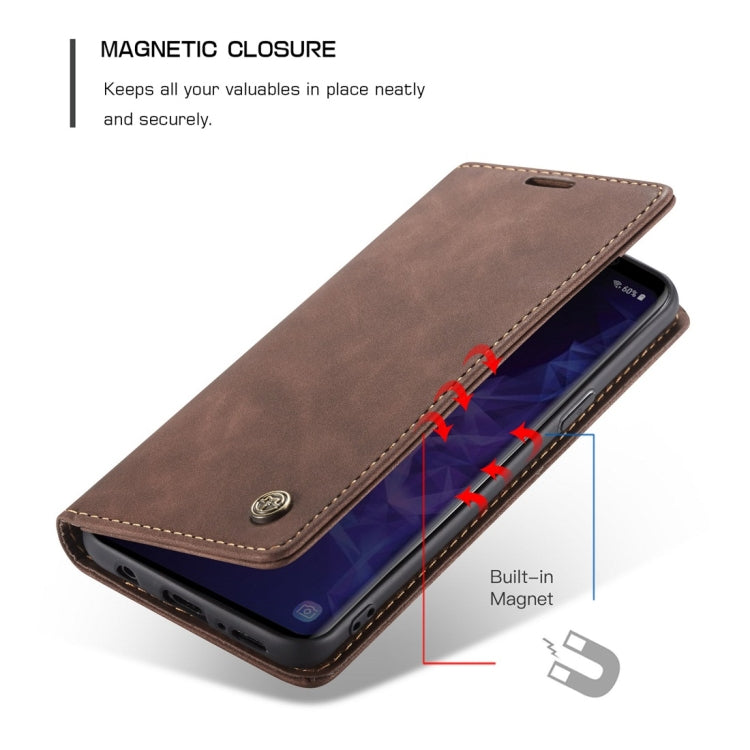 CaseMe-013 Multifunctional Retro Frosted Horizontal Flip Leather Case with Card Slot & Holder & Wallet for Galaxy S9(Coffee) - Galaxy Phone Cases by CaseMe | Online Shopping South Africa | PMC Jewellery | Buy Now Pay Later Mobicred