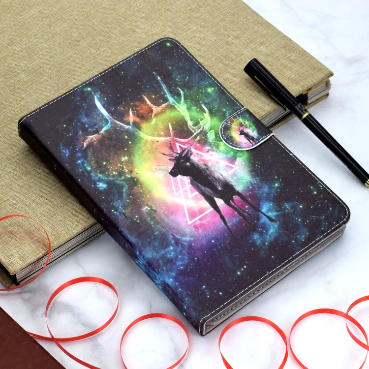 Colored Pattern Drawing Horizontal Flip PU Leather Case with Three-folding Holder for 10 inch Tablet PC(Nebula deer) - 10 - 11 inch by PMC TechLife | Online Shopping South Africa | PMC TechLife | Buy Now Pay Later Mobicred