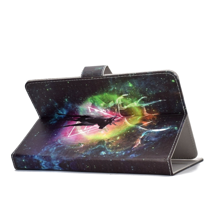 Colored Pattern Drawing Horizontal Flip PU Leather Case with Three-folding Holder for 10 inch Tablet PC(Nebula deer) - 10 - 11 inch by PMC TechLife | Online Shopping South Africa | PMC TechLife | Buy Now Pay Later Mobicred