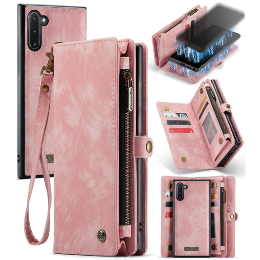 For Samsung Galaxy Note10 CaseMe-008 Detachable Multifunctional Flip Leather Phone Case(Pink) - Galaxy Phone Cases by CaseMe | Online Shopping South Africa | PMC Jewellery | Buy Now Pay Later Mobicred