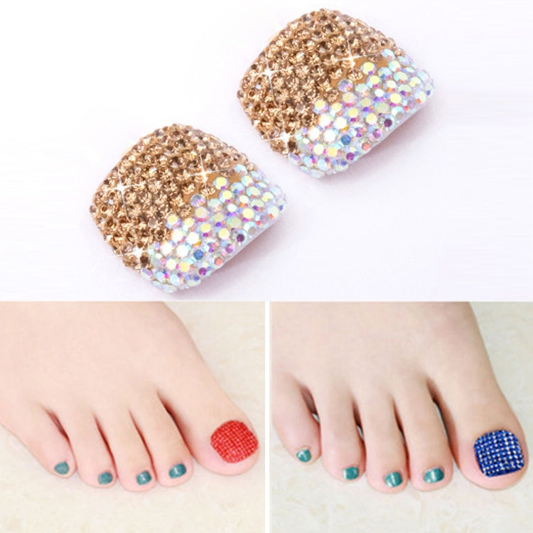 2 PCS Crystal Fake Nail Art Tips Rhinestone Full Cover Toenails Decals Stickers(NO:30) - Nail Stickers by PMC Jewellery | Online Shopping South Africa | PMC Jewellery | Buy Now Pay Later Mobicred