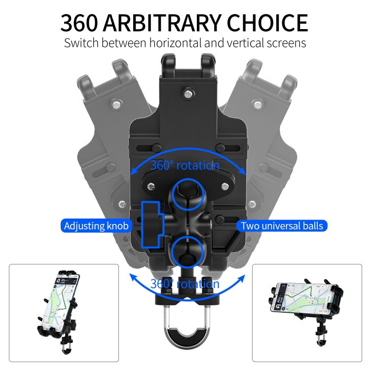 WUPP CS-1205A1 All Aluminum Alloy Motorcycle Navigation Bracket Phone Holder - Holder by WUPP | Online Shopping South Africa | PMC TechLife | Buy Now Pay Later Mobicred