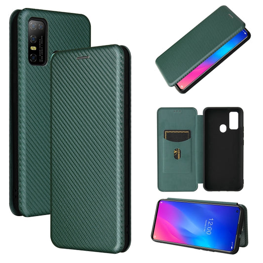 For DOOGEE N30 Carbon Fiber Texture Horizontal Flip TPU + PC + PU Leather Case with Card Slot(Green) - More Brand by PMC Jewellery | Online Shopping South Africa | PMC Jewellery | Buy Now Pay Later Mobicred