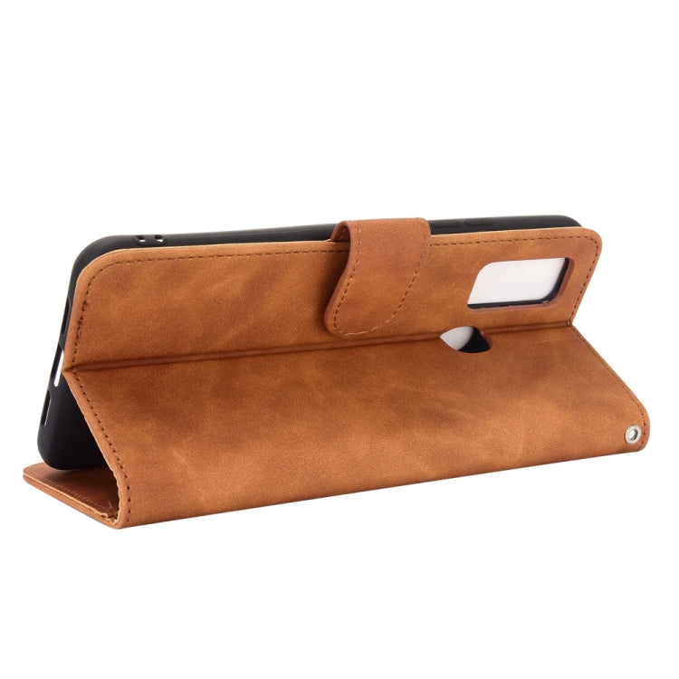 For DOOGEE N30 Solid Color Skin Feel Magnetic Buckle Horizontal Flip Calf Texture PU Leather Case with Holder & Card Slots & Wallet(Brown) - More Brand by PMC Jewellery | Online Shopping South Africa | PMC Jewellery | Buy Now Pay Later Mobicred