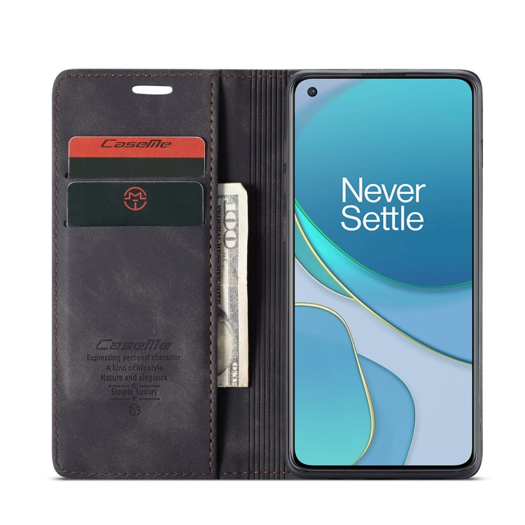 For OnePlus 8T CaseMe-013 Multifunctional Retro Frosted Horizontal Flip Leather Case with Card Slot & Holder & Wallet(Black) - OnePlus Cases by CaseMe | Online Shopping South Africa | PMC Jewellery | Buy Now Pay Later Mobicred