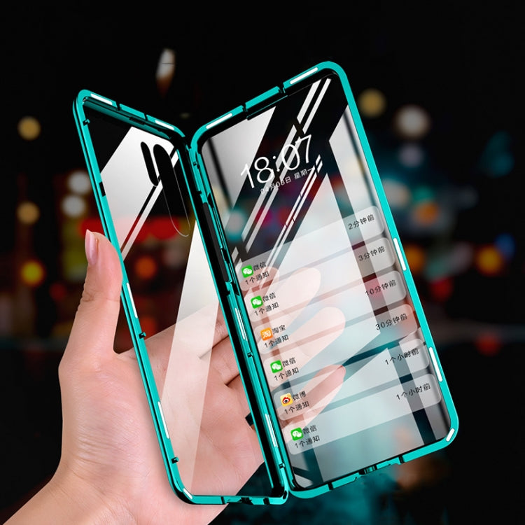 For Huawei P30 Magnetic Metal Frame Double-sided Tempered Glass Case(Black) - Huawei Cases by PMC TechLife | Online Shopping South Africa | PMC TechLife | Buy Now Pay Later Mobicred