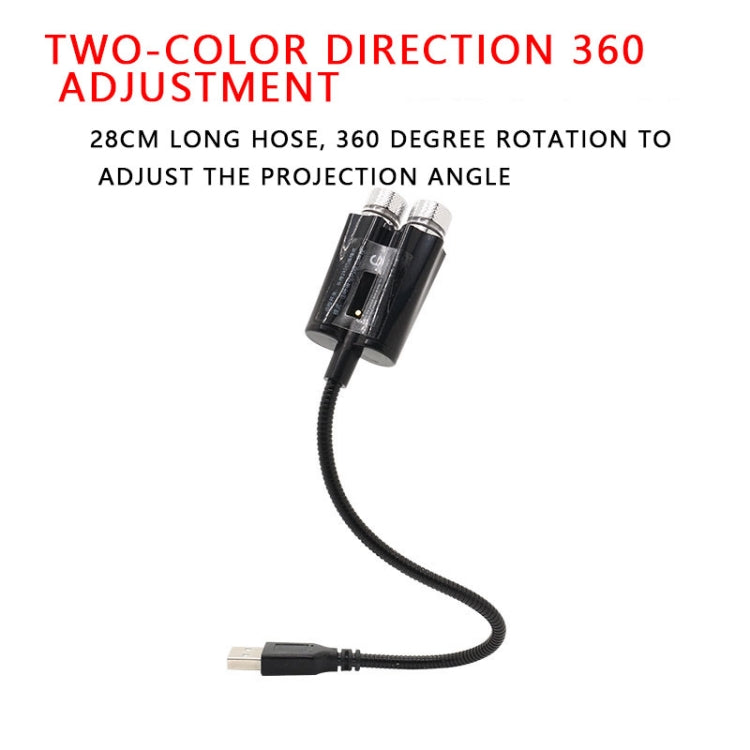 Car Two-color USB Star Dome Light Atmosphere Laser Projection Decorative Light, Constantly Bright Version(Red Blue) - Atmosphere lights by PMC Jewellery | Online Shopping South Africa | PMC Jewellery | Buy Now Pay Later Mobicred