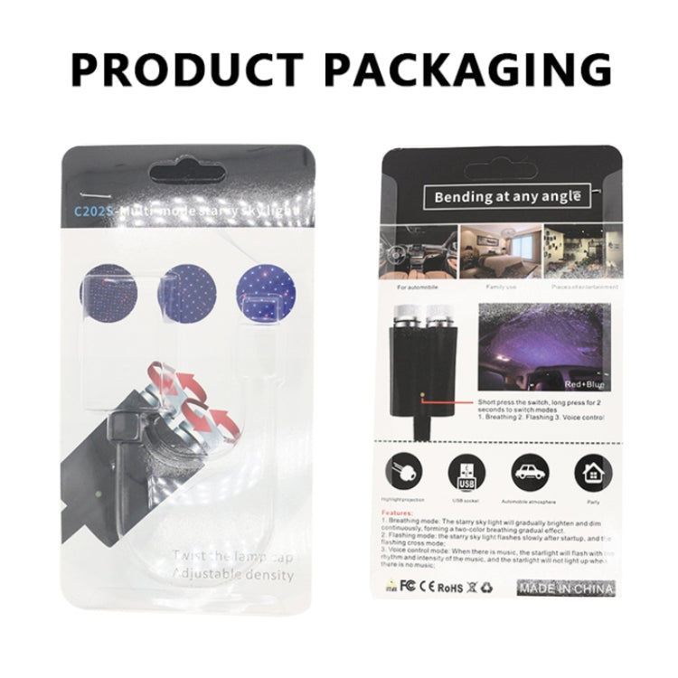 Car Two-color USB Star Dome Light Atmosphere Laser Projection Decorative Light, Constantly Bright Version(Red Blue) - Atmosphere lights by PMC Jewellery | Online Shopping South Africa | PMC Jewellery | Buy Now Pay Later Mobicred