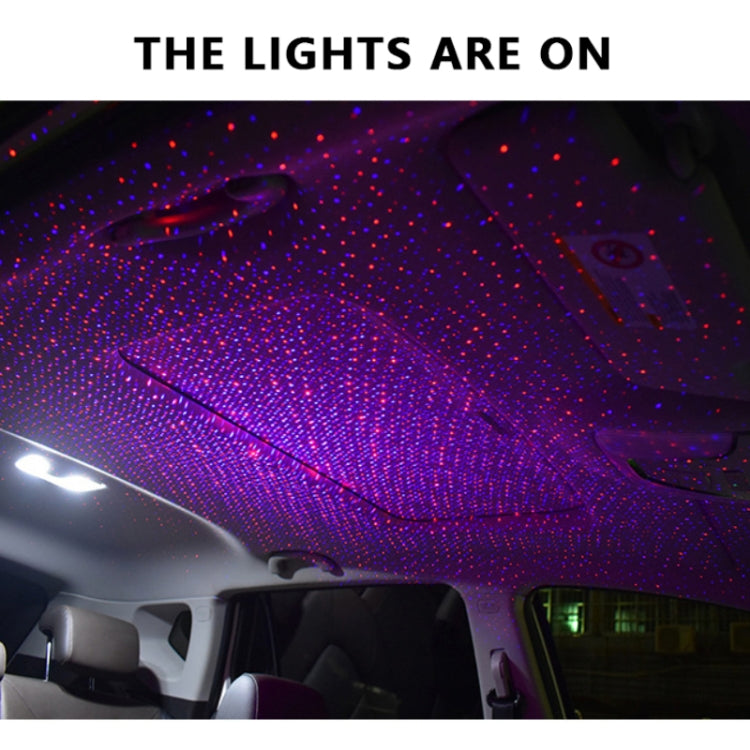 Car Two-color USB Star Dome Light Atmosphere Laser Projection Decorative Light, Constantly Bright Version(Red Blue) - Atmosphere lights by PMC Jewellery | Online Shopping South Africa | PMC Jewellery | Buy Now Pay Later Mobicred
