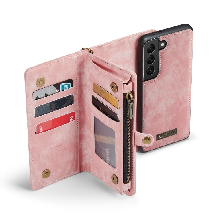 For Samsung Galaxy S21+ 5G CaseMe-008 Detachable Multifunctional Flip Leather Phone Case(Pink) - Galaxy S21+ 5G Cases by CaseMe | Online Shopping South Africa | PMC Jewellery | Buy Now Pay Later Mobicred