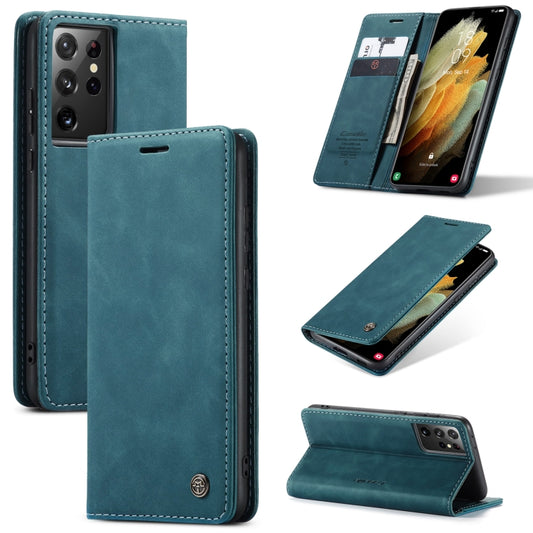 For Samsung Galaxy S21 Ultra 5G CaseMe 013 Multifunctional Horizontal Flip Leather Case with Holder & Card Slot & Wallet(Blue) - Galaxy S21 Ultra 5G Cases by CaseMe | Online Shopping South Africa | PMC Jewellery | Buy Now Pay Later Mobicred