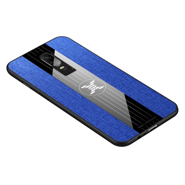 For OnePlus 6 XINLI Stitching Cloth Texture Shockproof TPU Protective Case(Blue) - OnePlus Cases by XINLI | Online Shopping South Africa | PMC Jewellery