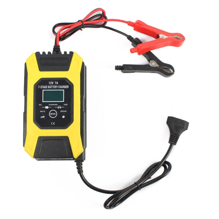 FOXSUR Car / Motorcycle Repair Charger 12V 7A 7-stage + Multi-battery Mode Lead-acid Battery Charger, Plug Type:US Plug(Yellow) - Battery Charger by FOXSUR | Online Shopping South Africa | PMC Jewellery | Buy Now Pay Later Mobicred