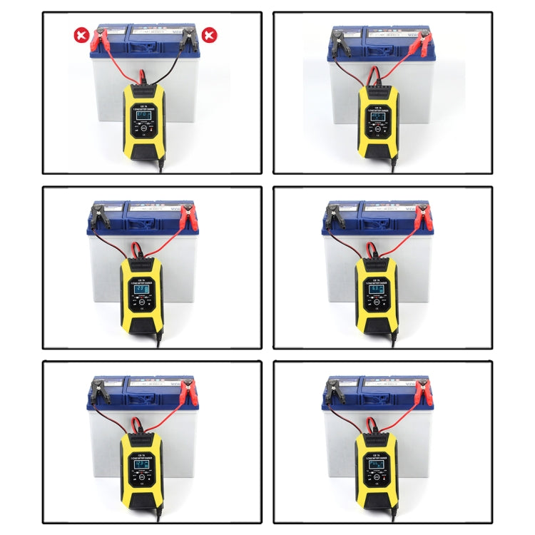 FOXSUR Car / Motorcycle Repair Charger 12V 7A 7-stage + Multi-battery Mode Lead-acid Battery Charger, Plug Type:UK Plug(Yellow) - Battery Charger by FOXSUR | Online Shopping South Africa | PMC Jewellery | Buy Now Pay Later Mobicred