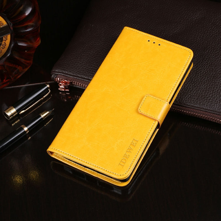 For Blackview A80 Plus idewei Crazy Horse Texture Horizontal Flip Leather Case with Holder & Card Slots & Wallet(Yellow) - More Brand by idewei | Online Shopping South Africa | PMC Jewellery | Buy Now Pay Later Mobicred
