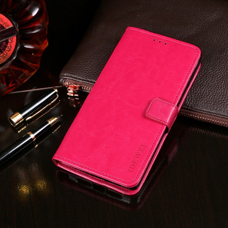 For TCL 10 5G idewei Crazy Horse Texture Horizontal Flip Leather Case with Holder & Card Slots & Wallet(Rose Red) - More Brand by idewei | Online Shopping South Africa | PMC Jewellery | Buy Now Pay Later Mobicred