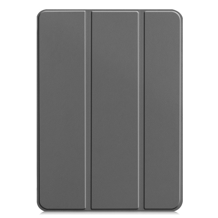For  iPad Air 13 2024 / Pro 12.9 2022 Custer Texture 3-folding Smart Leather Tablet Case(Grey) - iPad Pro 12.9 (2022/2021) Cases by PMC Jewellery | Online Shopping South Africa | PMC Jewellery | Buy Now Pay Later Mobicred