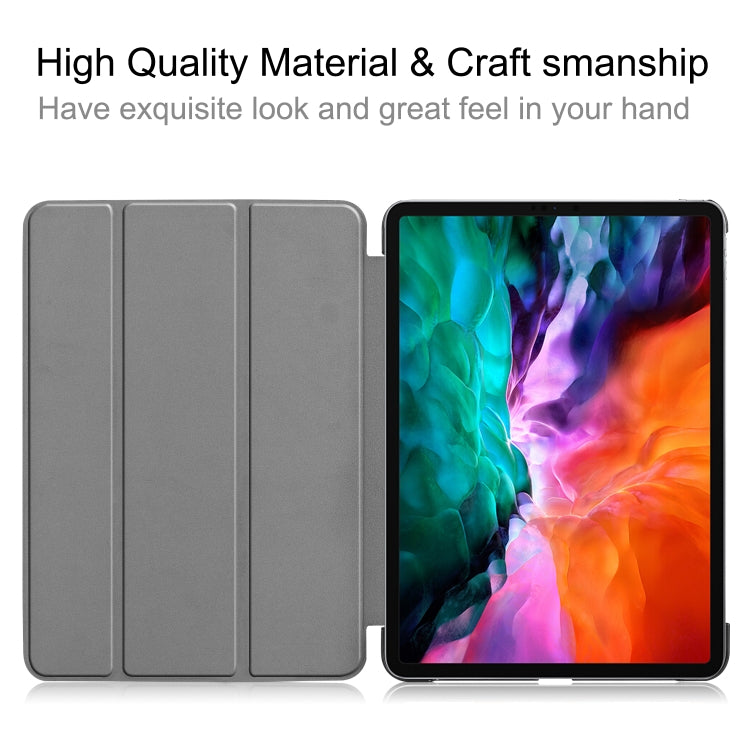 For  iPad Air 13 2024 / Pro 12.9 2022 Custer Texture 3-folding Smart Leather Tablet Case(Grey) - iPad Pro 12.9 (2022/2021) Cases by PMC Jewellery | Online Shopping South Africa | PMC Jewellery | Buy Now Pay Later Mobicred