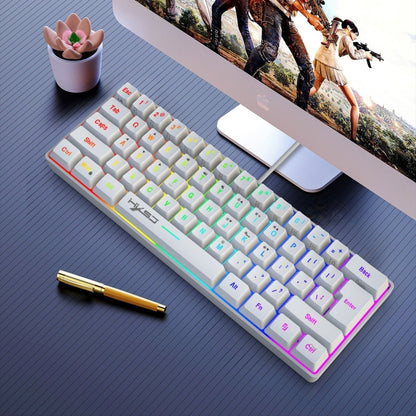 HXSJ V700 61 Keys RGB Lighting Gaming Wired Keyboard (White) - Wired Keyboard by HXSJ | Online Shopping South Africa | PMC Jewellery | Buy Now Pay Later Mobicred