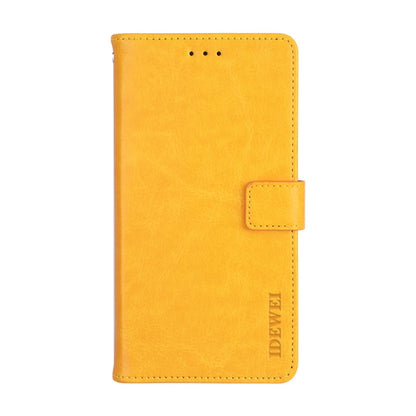 For Meizu 18 idewei Crazy Horse Texture Horizontal Flip Leather Case with Holder & Card Slots & Wallet(Yellow) - Meizu by idewei | Online Shopping South Africa | PMC Jewellery | Buy Now Pay Later Mobicred