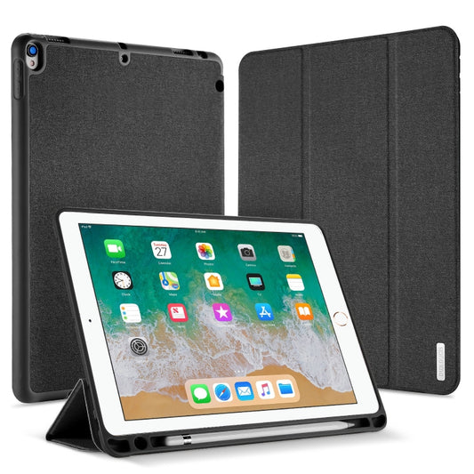 For iPad Air 10.5 (2019) / iPad Pro 10.5 DUX DUCIS Domo Series Horizontal Flip Magnetic PU Leather Case with 3-folding Holder & Pen Slot(Black) - iPad Air (2019) Cases by DUX DUCIS | Online Shopping South Africa | PMC Jewellery | Buy Now Pay Later Mobicred