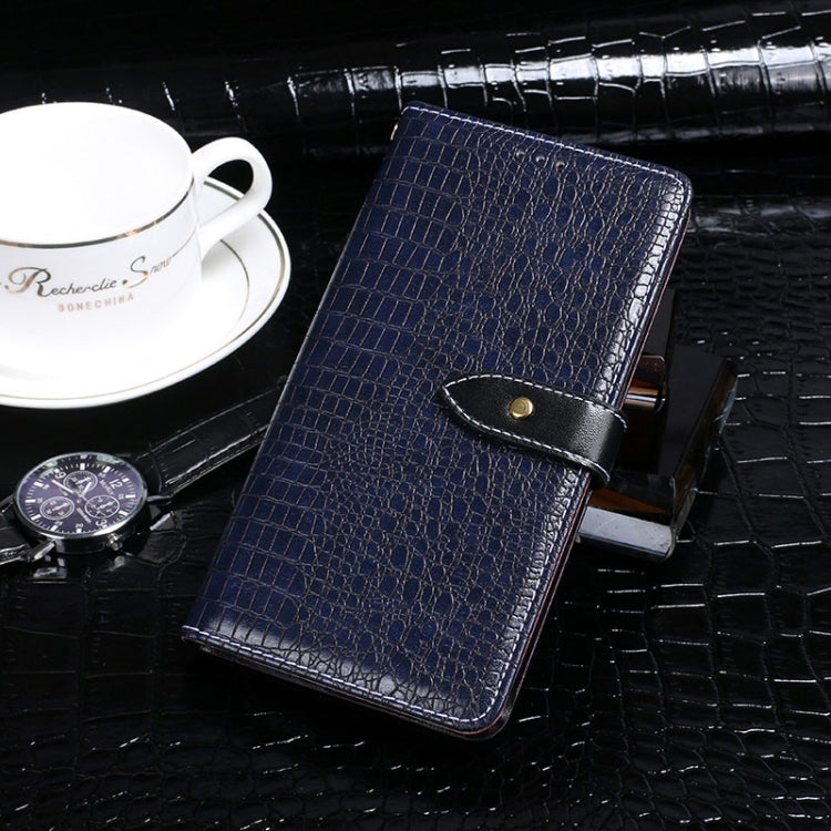 For Blackview A80S idewei Crocodile Texture Horizontal Flip Leather Case with Holder & Card Slots & Wallet(Dark Blue) - More Brand by idewei | Online Shopping South Africa | PMC Jewellery | Buy Now Pay Later Mobicred