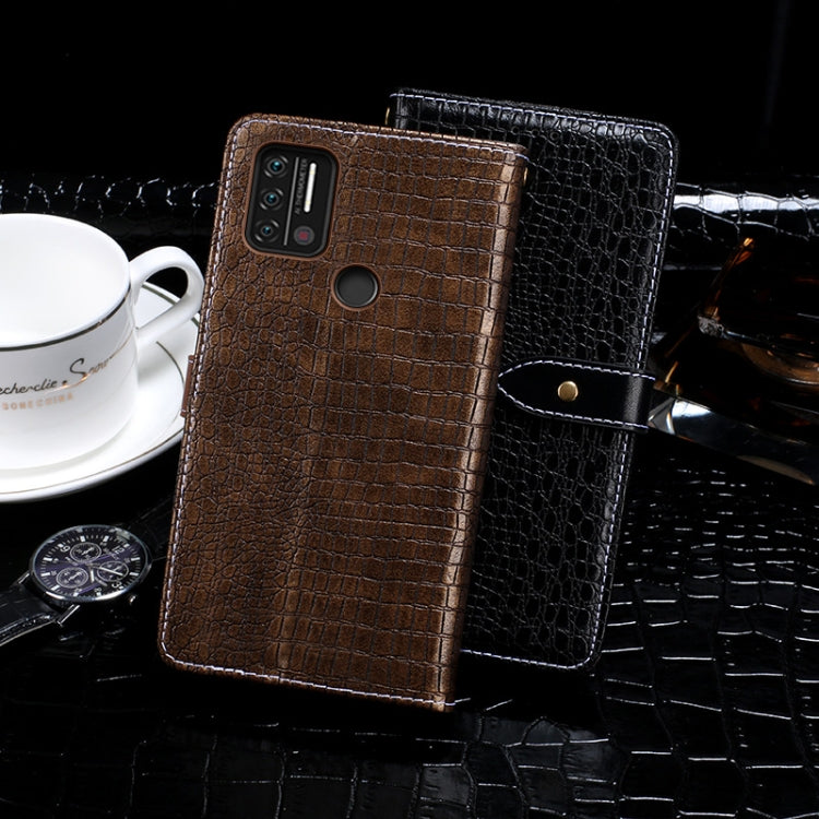 For Umidigi A9 idewei Crocodile Texture Horizontal Flip Leather Case with Holder & Card Slots & Wallet(Dark Brown) - More Brand by idewei | Online Shopping South Africa | PMC Jewellery | Buy Now Pay Later Mobicred