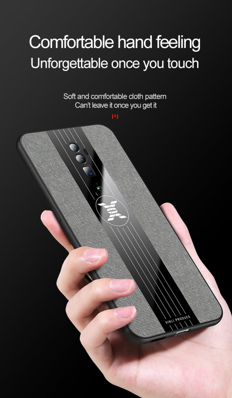 For OPPO Reno 10x Zoom XINLI Stitching Cloth Textue Shockproof TPU Protective Case(Red) - OPPO Cases by XINLI | Online Shopping South Africa | PMC TechLife | Buy Now Pay Later Mobicred