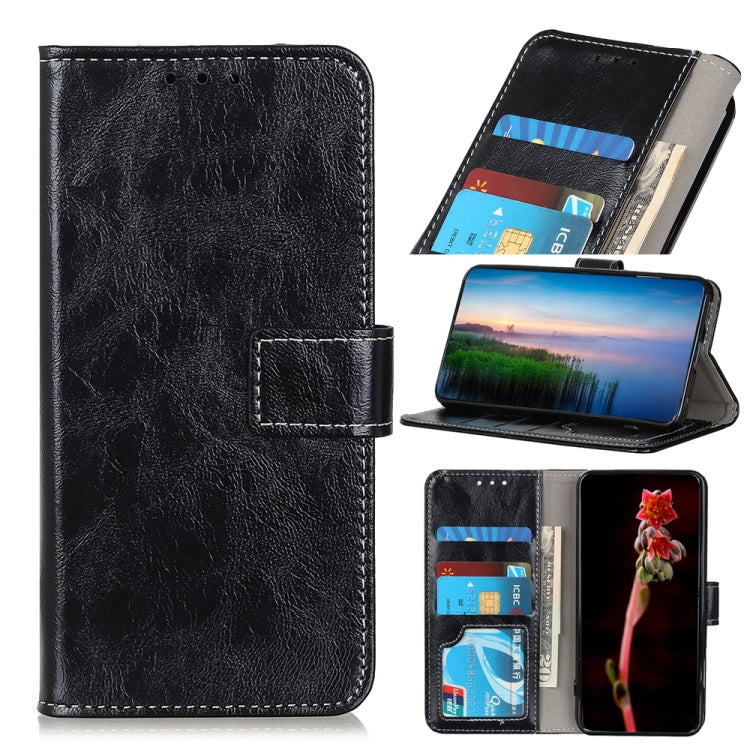 For OPPO A93 / A54 / A74 5G Retro Crazy Horse Texture Horizontal Flip Leather Case with Holder & Card Slots & Photo Frame & Wallet(Black) - OPPO Cases by PMC Jewellery | Online Shopping South Africa | PMC Jewellery | Buy Now Pay Later Mobicred