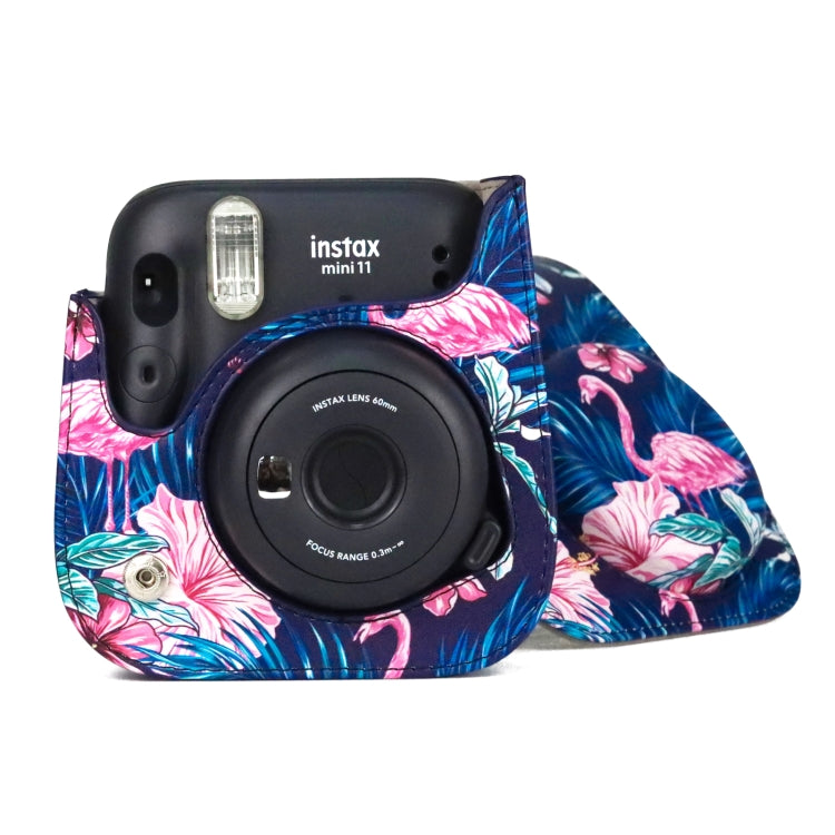 Flamingo Pattern Camera Bag with Shoulder Strap for Fujifilm Instax mini 11(Black Background) - free shipping - PMC TechLife - Order now!