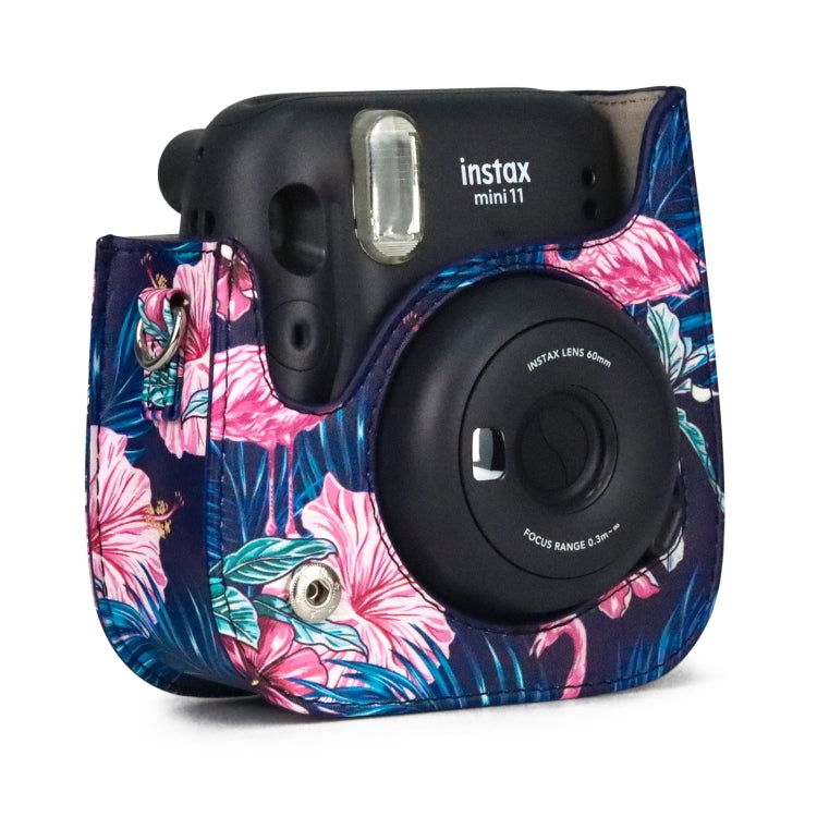 Flamingo Pattern Camera Bag with Shoulder Strap for Fujifilm Instax mini 11(Black Background) - free shipping - PMC TechLife - Order now!