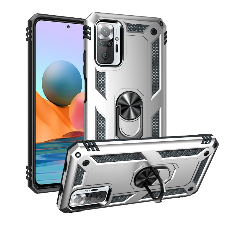 For Xiaomi Redmi Note 10 Pro Shockproof TPU + PC Protective Case with 360 Degree Rotating Holder(Silver) - Xiaomi Cases by PMC Jewellery | Online Shopping South Africa | PMC Jewellery