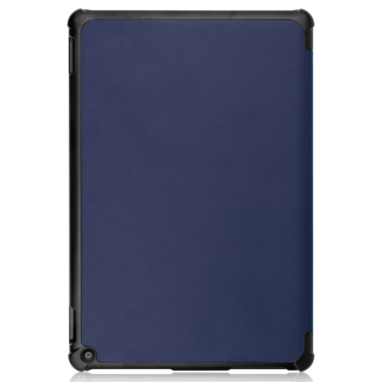 For Amazon Fire HD 10 (2021) Custer Texture Horizontal Flip Leather Case with Three-folding Holder & Sleep / Wake-up Function(Dark Blue) - Amazon by PMC Jewellery | Online Shopping South Africa | PMC Jewellery | Buy Now Pay Later Mobicred