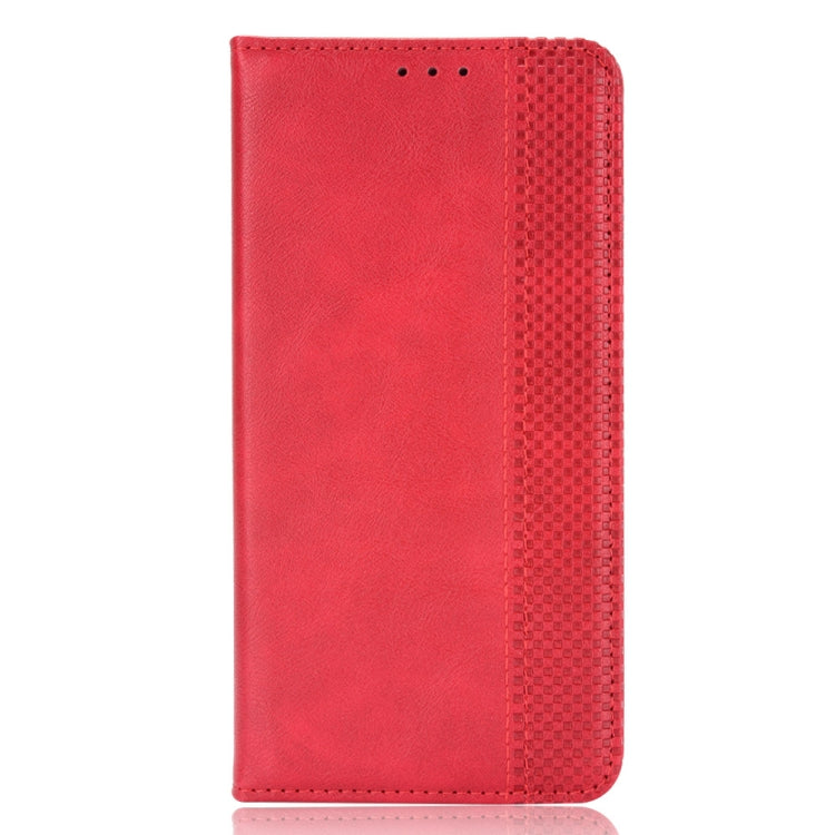 For Blackview A70 (2021) Magnetic Buckle Retro Crazy Horse Texture Horizontal Flip Leather Case with Holder & Card Slots & Photo Frame(Red) - More Brand by PMC Jewellery | Online Shopping South Africa | PMC Jewellery | Buy Now Pay Later Mobicred
