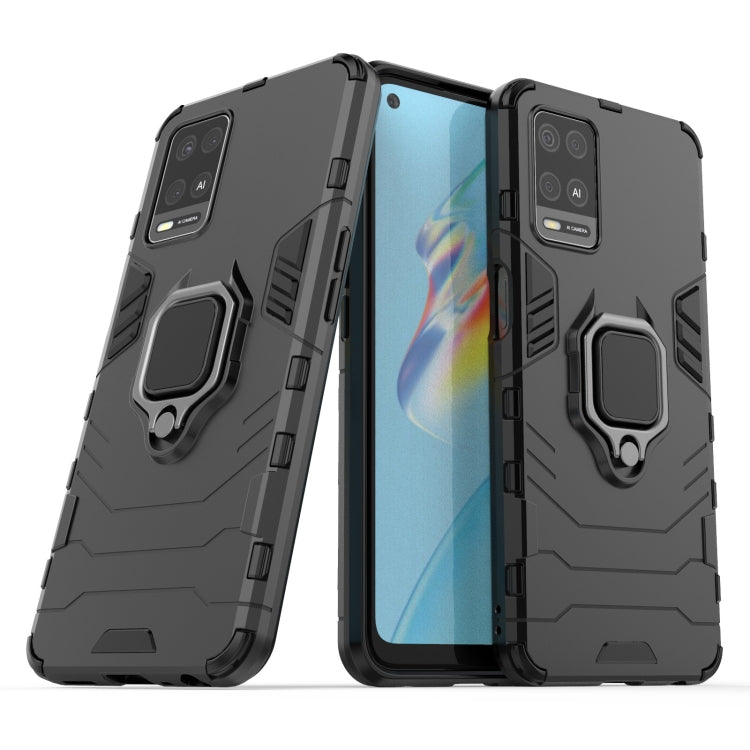 For OPPO A54 4G Shockproof PC + TPU Protective Case with Magnetic Ring Holder(Black) - OPPO Cases by PMC TechLife | Online Shopping South Africa | PMC TechLife | Buy Now Pay Later Mobicred